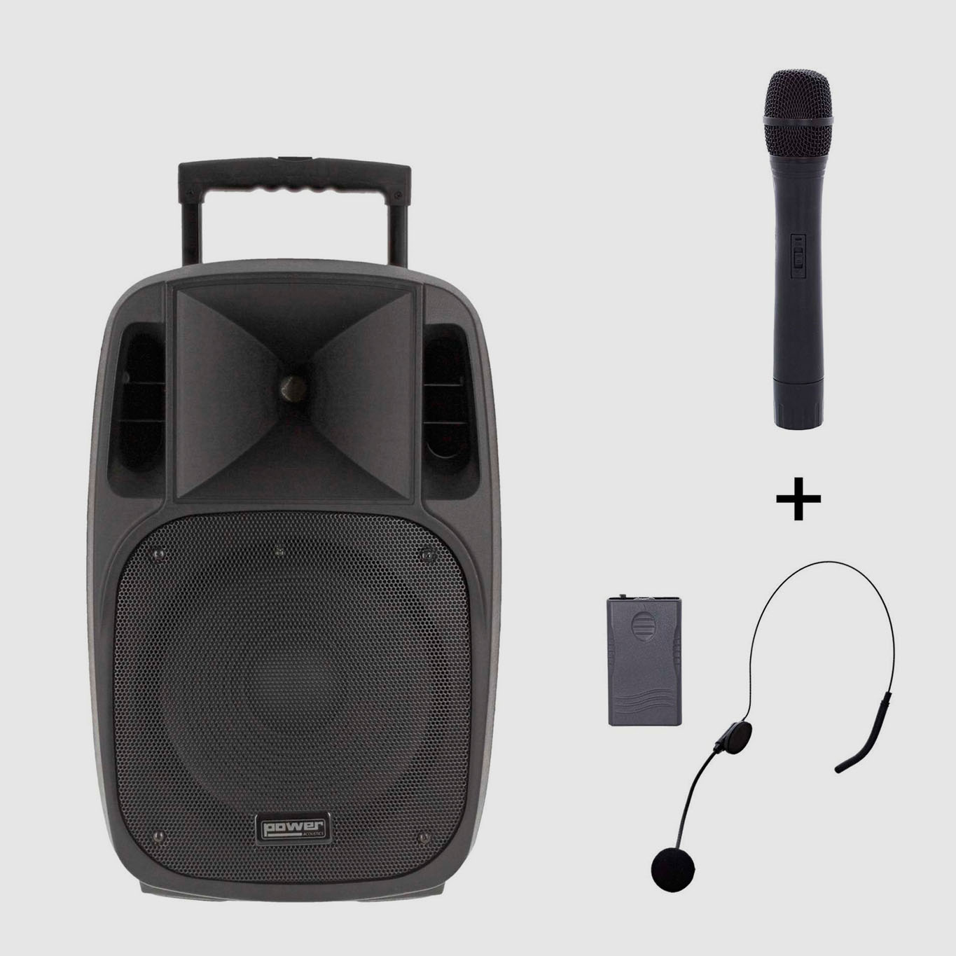 Power Acoustic Moovy 12 MK2 - Portátil c/ Bateria + 1 Mic de Mão + 1 Mic de Cabeça